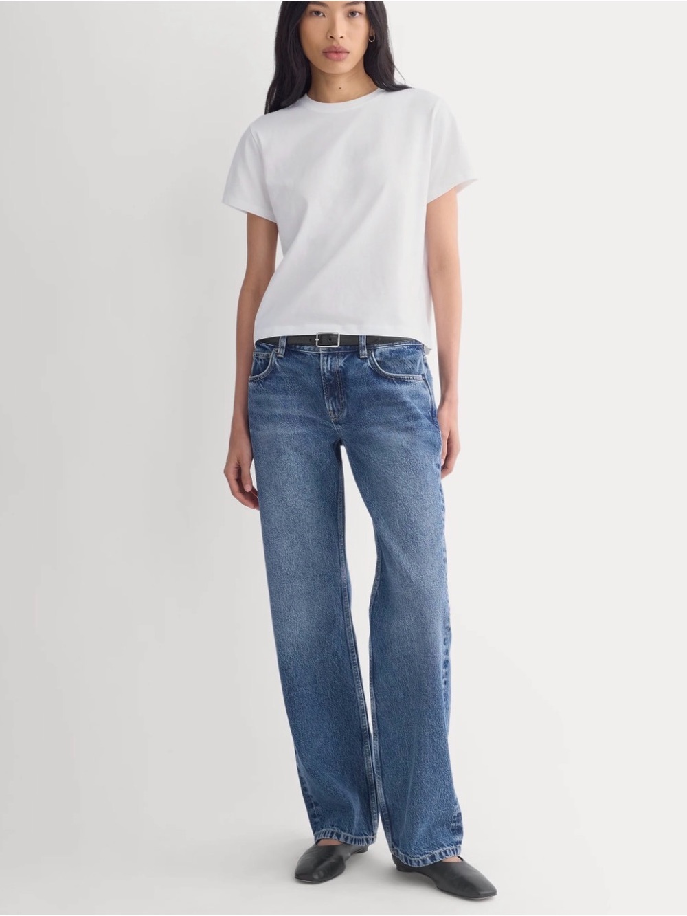 Everlane -Lot 4 organic cotton t -shirts women light blue, pink , navy oliv